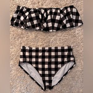 Kate Spade New York Plaid Bikini Top & Bottoms